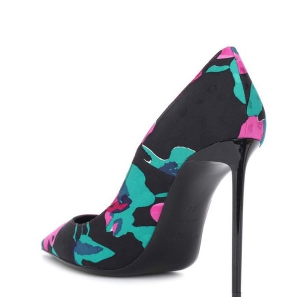 Saint Laurent Multicolor Floral Heels - Picture 4 of 9
